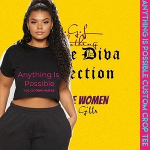Plus Size Women Anything Is Possible Crop Tee